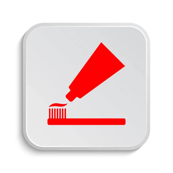 Tooth Paste Brush Icon Internet Button White Background — Stock Photo, Image