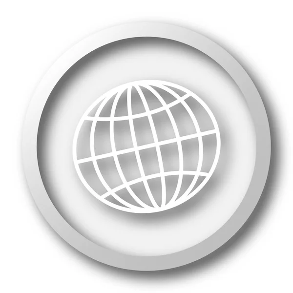 Ikona Kuli Ziemskiej Przycisk Internet Białym Tle — Zdjęcie stockowe