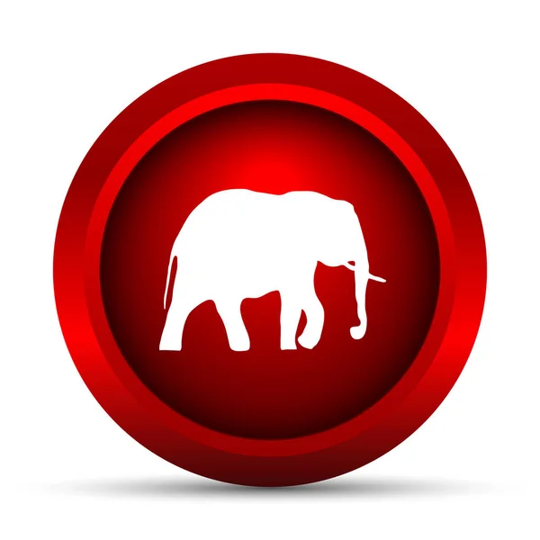 Ícone Elefante Botão Internet Fundo Branco — Fotografia de Stock