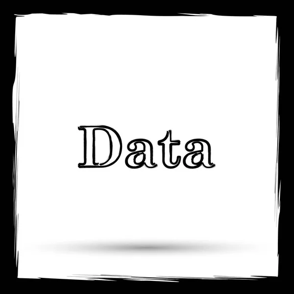 Data Icon Internet Button White Background Outline Design Imitating Paintbrush — Stock Photo, Image