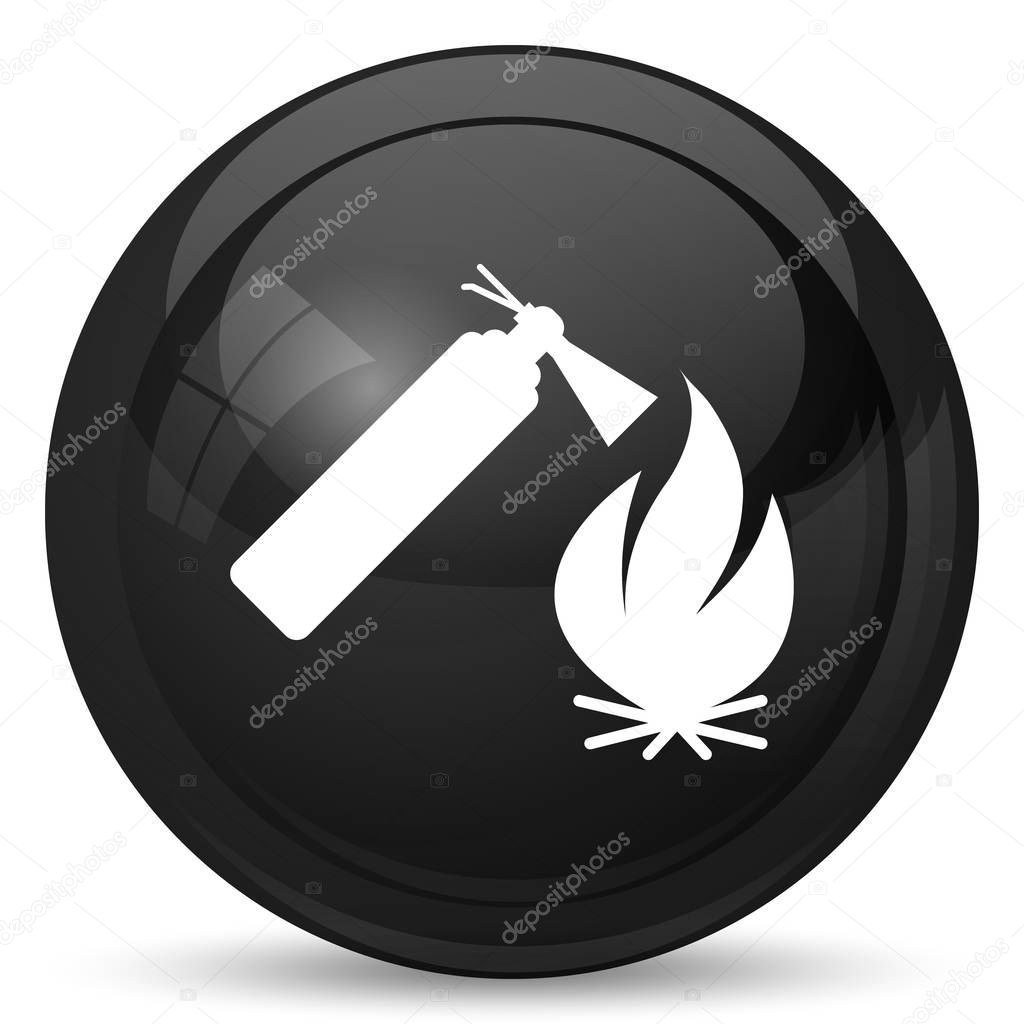 Fire icon. Internet button on white background