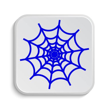 Örümcek web simgesi. Beyaz arka plan üzerinde Internet düğmesi