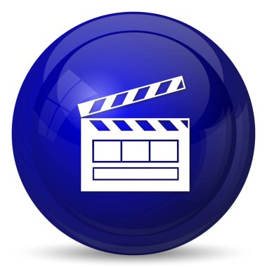 Film simgesi. Beyaz arka plan üzerinde Internet düğmesi