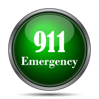 911 acil durum simgesi. Beyaz arka plan üzerinde Internet düğmesi
