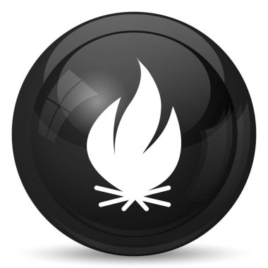 Yangın simgesi. Beyaz arka plan üzerinde Internet düğmesi