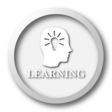 Öğrenme simgesi. Beyaz arka plan üzerinde Internet düğmesi