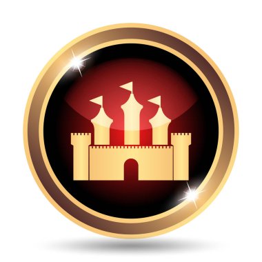 Kale simgesi. Beyaz arka plan üzerinde Internet düğmesi