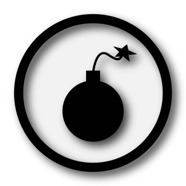 Bomba simgesi. Beyaz arka plan üzerinde Internet düğmesi