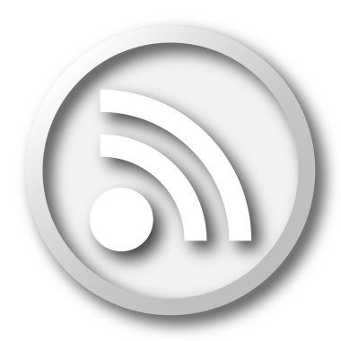 RSS işareti simgesi. Beyaz arka plan üzerinde Internet düğmesi