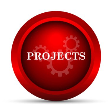 Projeler simgesi. Beyaz arka plan üzerinde Internet düğmesi
