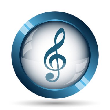 Müzik Not simgesi. Beyaz arka plan üzerinde Internet düğmesi
