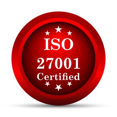 ISO 27001 simgesi. Beyaz arka plan üzerinde Internet düğmesi