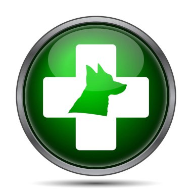 Veteriner simgesi. Beyaz arka plan üzerinde Internet düğmesi