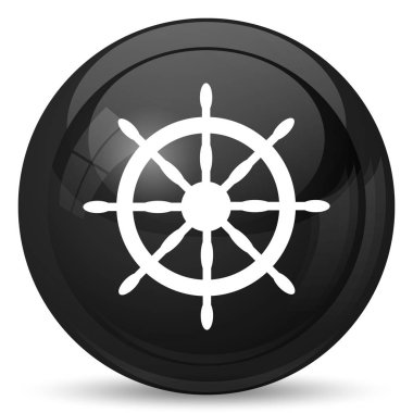 Deniz tekerlek simgesi. Beyaz arka plan üzerinde Internet düğmesi