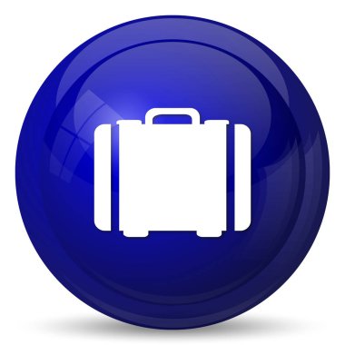 Bavul simgesi. Beyaz arka plan üzerinde Internet düğmesi