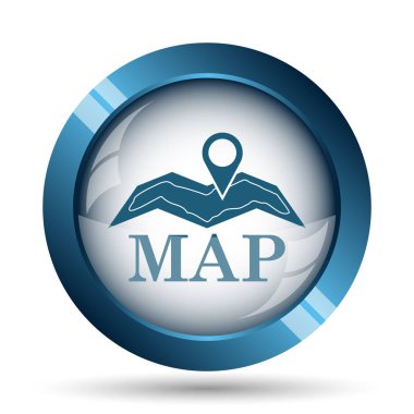 Harita simgesi. Beyaz arka plan üzerinde Internet düğmesi