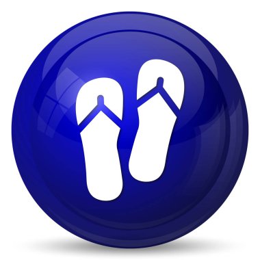 Terlik simgesi. Beyaz arka plan üzerinde Internet düğmesi