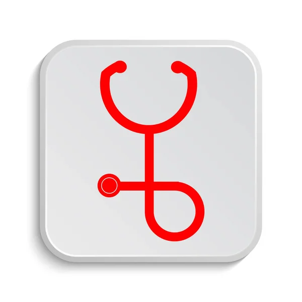 Stethoscope Icon Internet Button White Background — Stock Photo, Image