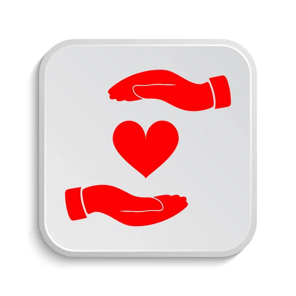 Hands holding heart icon — Stock Photo, Image