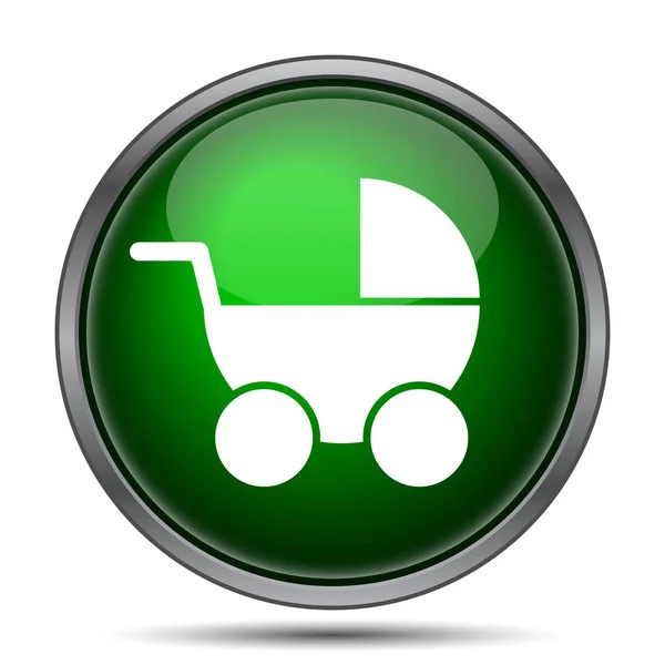 Het Pictogram Van Kinderwagen Internet Knop Witte Achtergrond — Stockfoto