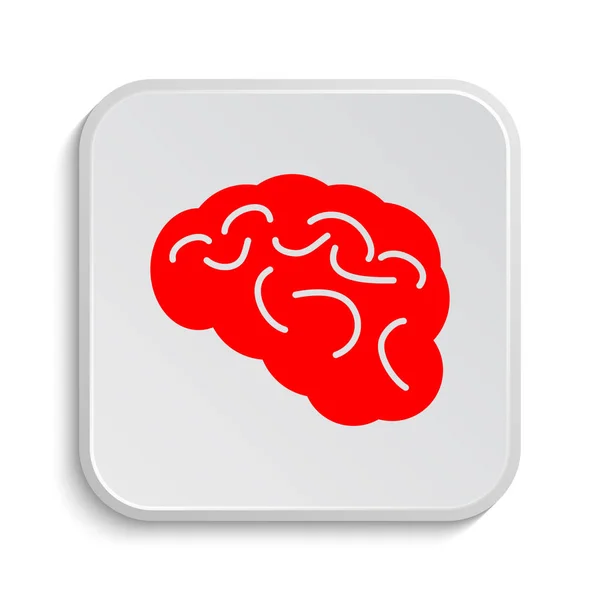 Brain Icon Internet Button White Background — Stock Photo, Image