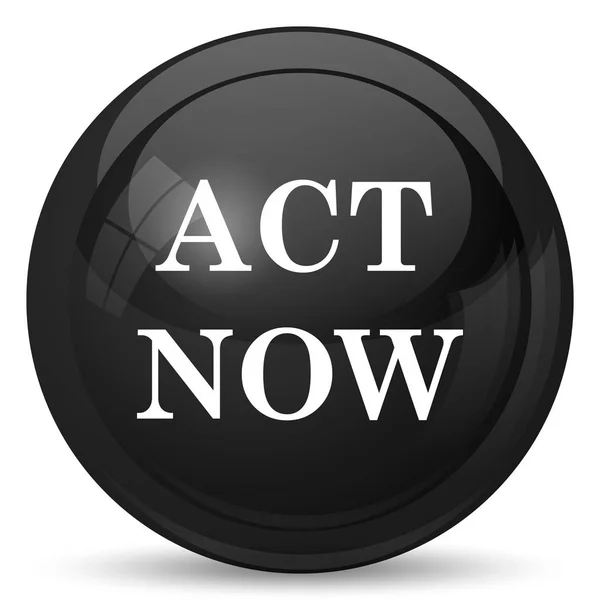 Act Now Icon Internet Button White Background — Stock Photo, Image