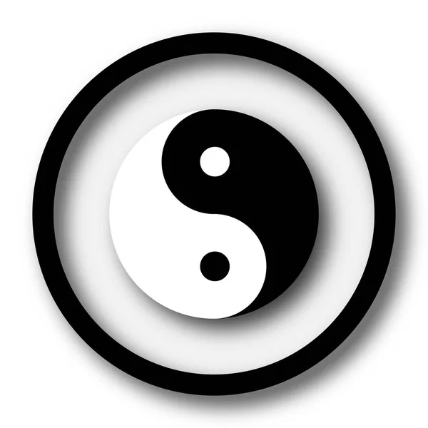 Ying Yang Simgesi Beyaz Arka Plan Üzerinde Internet Düğmesi — Stok fotoğraf