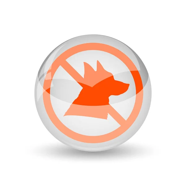 Forbudte Hunde Ikon Internetknap Hvid Baggrund - Stock-foto