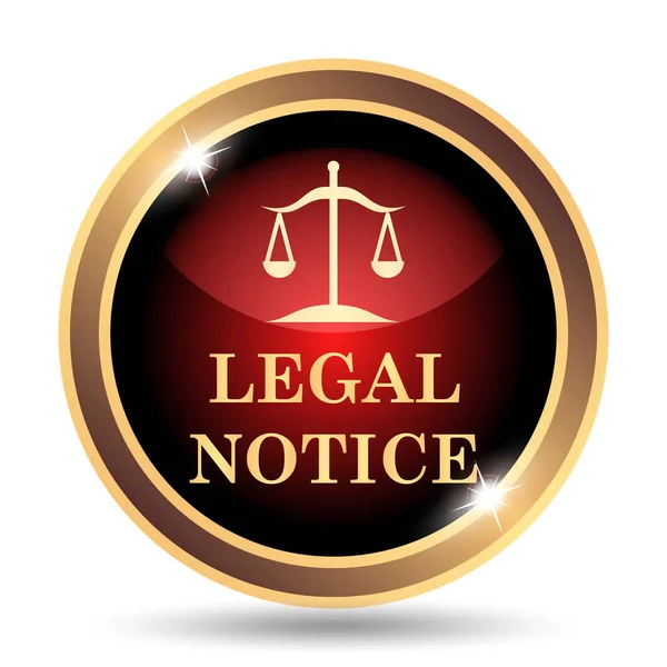 Legal notice icon. Internet button on white background