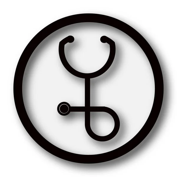 Stetoskop Simgesi Beyaz Arka Plan Üzerinde Internet Düğmesi — Stok fotoğraf