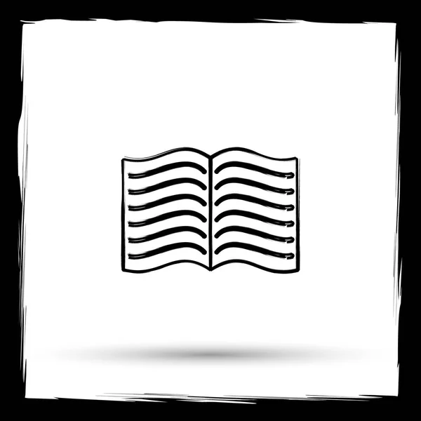 Book Icon Internet Button White Background Outline Design Imitating Paintbrush — Stock Photo, Image