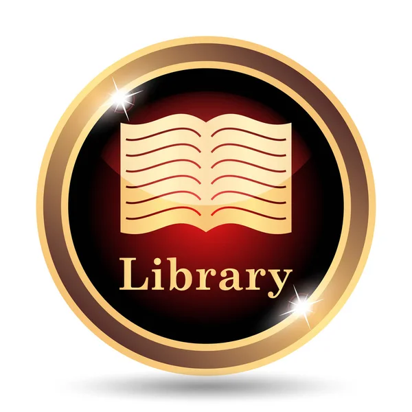 Kütüphane Simgesi Beyaz Arka Plan Üzerinde Internet Düğmesi — Stok fotoğraf