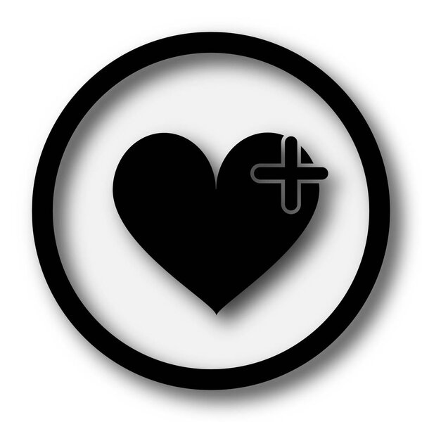 Heart with cross icon. Internet button on white background