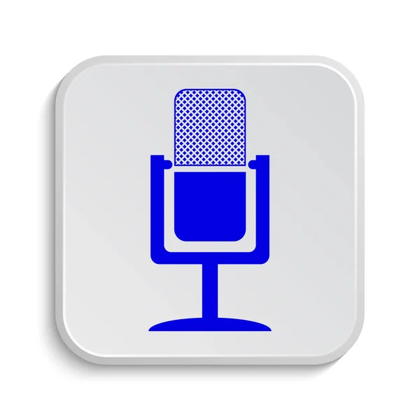 Ikona Mikrofonu Przycisk Internet Białym Tle — Zdjęcie stockowe