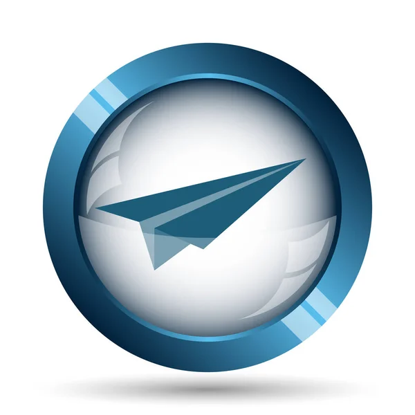 Иконка Бумажного Самолета Кнопка Интернет Белом Фоне — стоковое фото