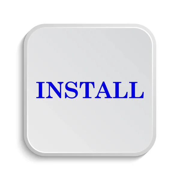 Icon Installieren Internet Taste Auf Weißem Hintergrund — Stockfoto
