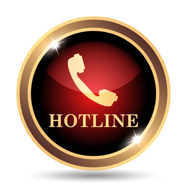 Hotline Icon Internet Button White Background — Stock Photo, Image
