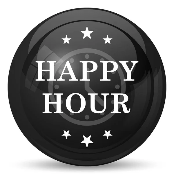 Ikona Happy Hour Przycisk Internet Białym Tle — Zdjęcie stockowe