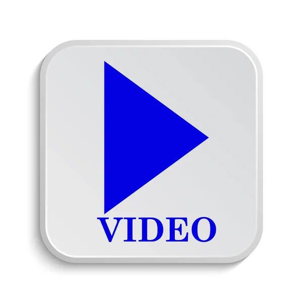 Icona Riproduzione Video Pulsante Internet Sfondo Bianco — Foto Stock
