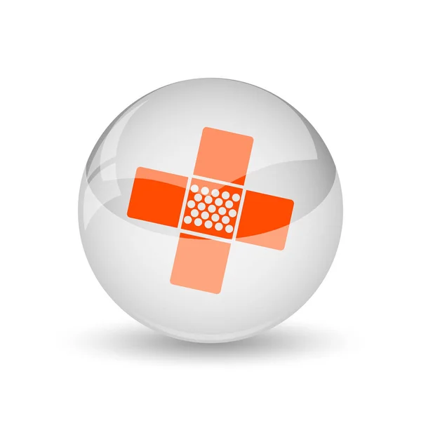 Ιατρική Patch Εικονίδιο Κουμπί Internet Άσπρο Φόντο — Φωτογραφία Αρχείου