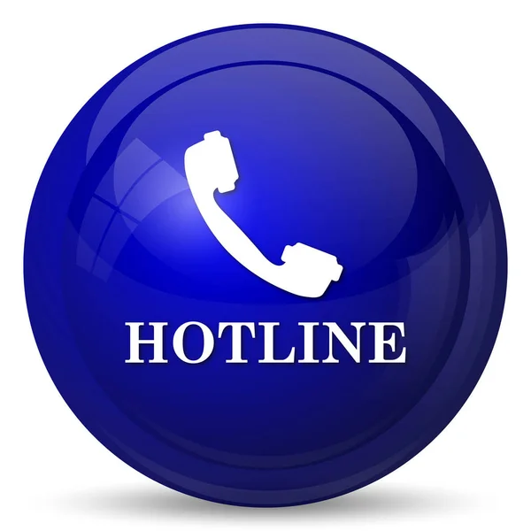 Hotline Pictogram Internet Knop Witte Achtergrond — Stockfoto