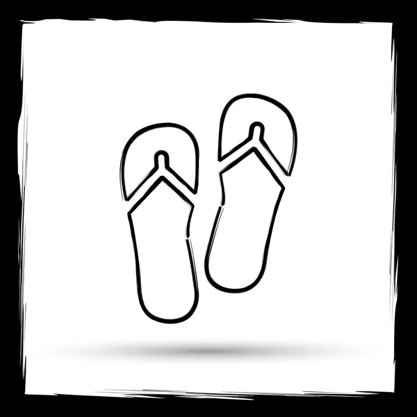 Icona Pantofole Pulsante Internet Sfondo Bianco Design Del Contorno Imitando — Foto Stock