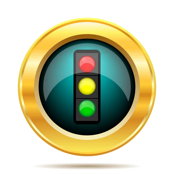 Traffic Light Icon Internet Button White Background — Stock Photo, Image