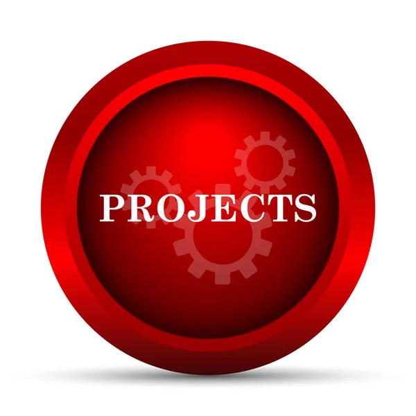 Projects Icon Internet Button White Background — Stock Photo, Image