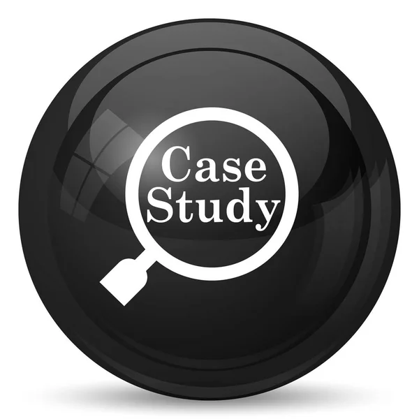 Case Study Icon Internet Button White Background — Stock Photo, Image