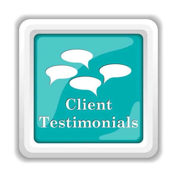 Client Testimonials Icon Internet Button White Background — Stock Photo, Image