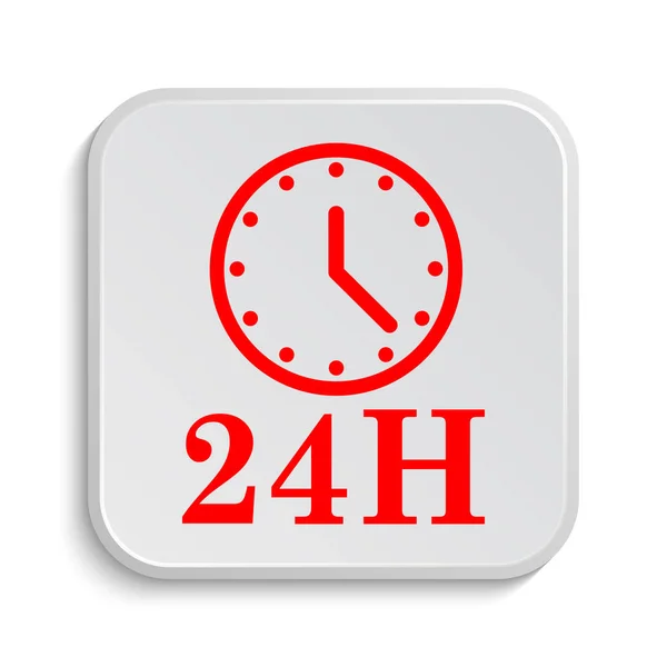Icono Del Reloj 24H Botón Internet Sobre Fondo Blanco —  Fotos de Stock
