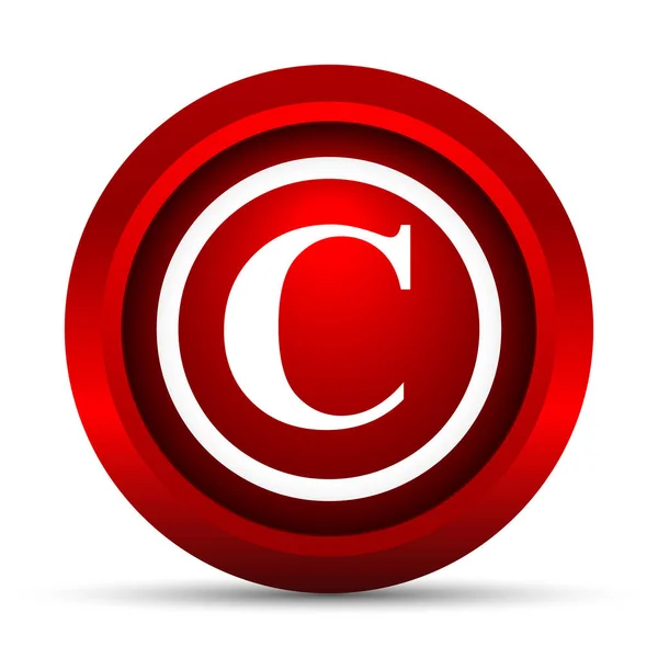 Autorských Práv Ikona Internet Tlačítko Bílém Pozadí — Stock fotografie
