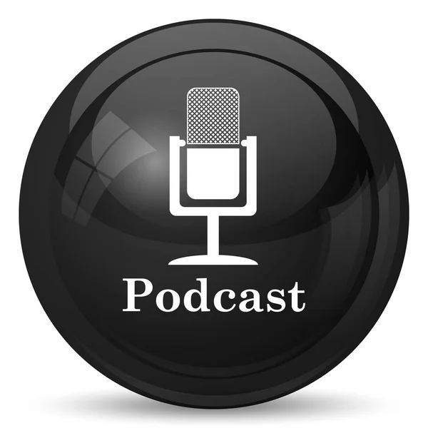 Ícone Podcast Botão Internet Fundo Branco — Fotografia de Stock