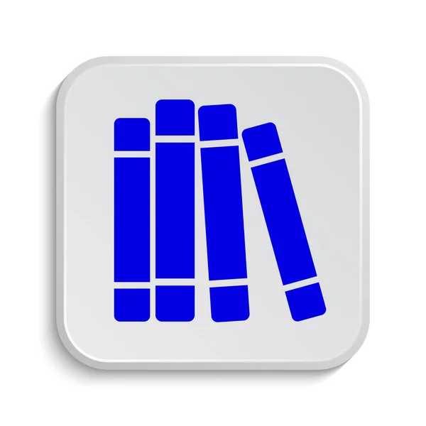Icono Biblioteca Libros Botón Internet Sobre Fondo Blanco —  Fotos de Stock